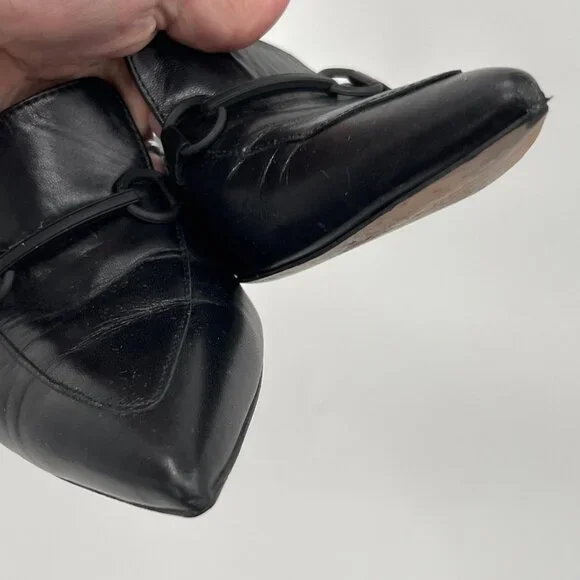 Marc Cain Leather Ponty Toe Kitten Heel Slingback Shoes - Picture 3 of 6